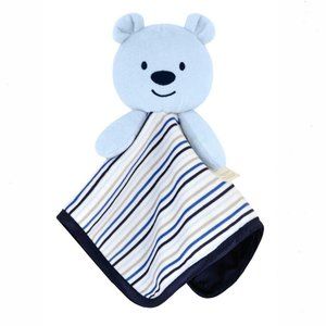 George Baby Blue Teddy Bear Security Blanket Lovey Striped Solid Blue Face NWT